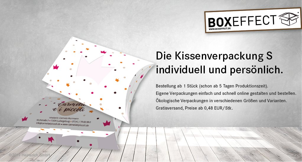 boxeffect's tweet image. Auch Du kannst deine ganz persönliche #Verpackung auf boxeffect.de direkt im Onlineeditor gestalten. Oder unser Team aus Mediengestaltern hilft Dir dabei die richtige #Box zu finden und zu gestalten.
Mo. – Fr. / 8.00 – 17.00 Uhr
07144 8278-255 oder info@boxeffect.de