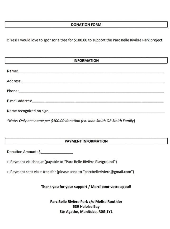 Phase 2 of our green space at Parc Belle Rivière Park. Phase 2 will involve improving the overall look of the space, as well as the addition of a bike path, a picnic shelter and an obstacle course. Our fundraising goal is $45, 000.  We need your help! #SteAgatheMB