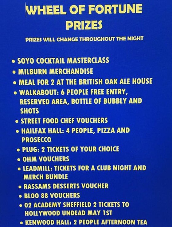 events_entry's tweet photo. 🎪Wheel of Fortune🎪 Plenty of prizes and much more to be won tomorrow night! So get your tickets, limited £7 tickets left you don’t want to miss out! 🎸🎉🤩 https://t.co/uCuJuK1WTL