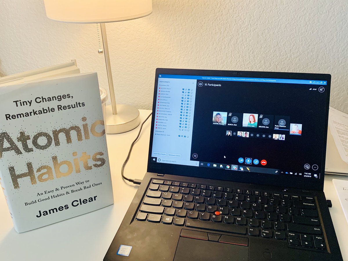 Thank you @PaulaBShannon for an inspirational discussion of @JamesClear #AtomicHabits for Team @AMPLEXOR #habitstacking #keepingitreal #additionbysubtraction