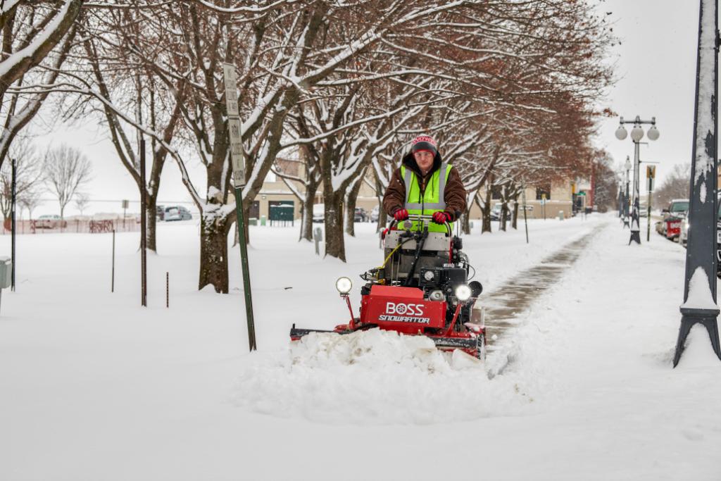 BOSSSnowplows's tweet photo. The snow may be melting but we are already counting down the days until next season when this vehicle will be seen cleaning up sidewalks! #Snowrator #sidewalks https://t.co/60OtP2zfhG