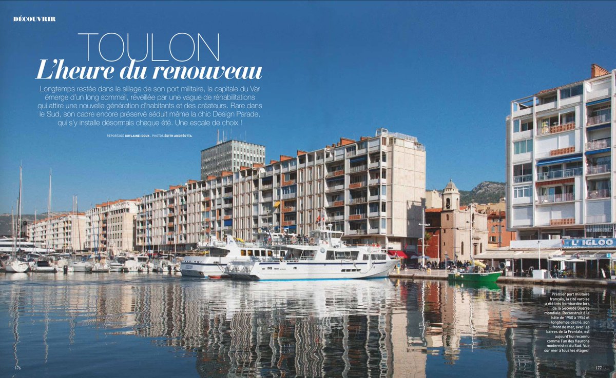 hubertfalco's tweet photo. ➡️ #Toulon à la une du magazine #ArtEtDécoration
Le mensuel national Art &amp; Décoration met à l'honneur notre belle @VilledeToulon et son renouveau dans un grand format de 14 pages paru dans le numéro d'Avril 2019 du magazine. A découvrir en kiosque dès à présent. https://t.co/cfku7BOmOW