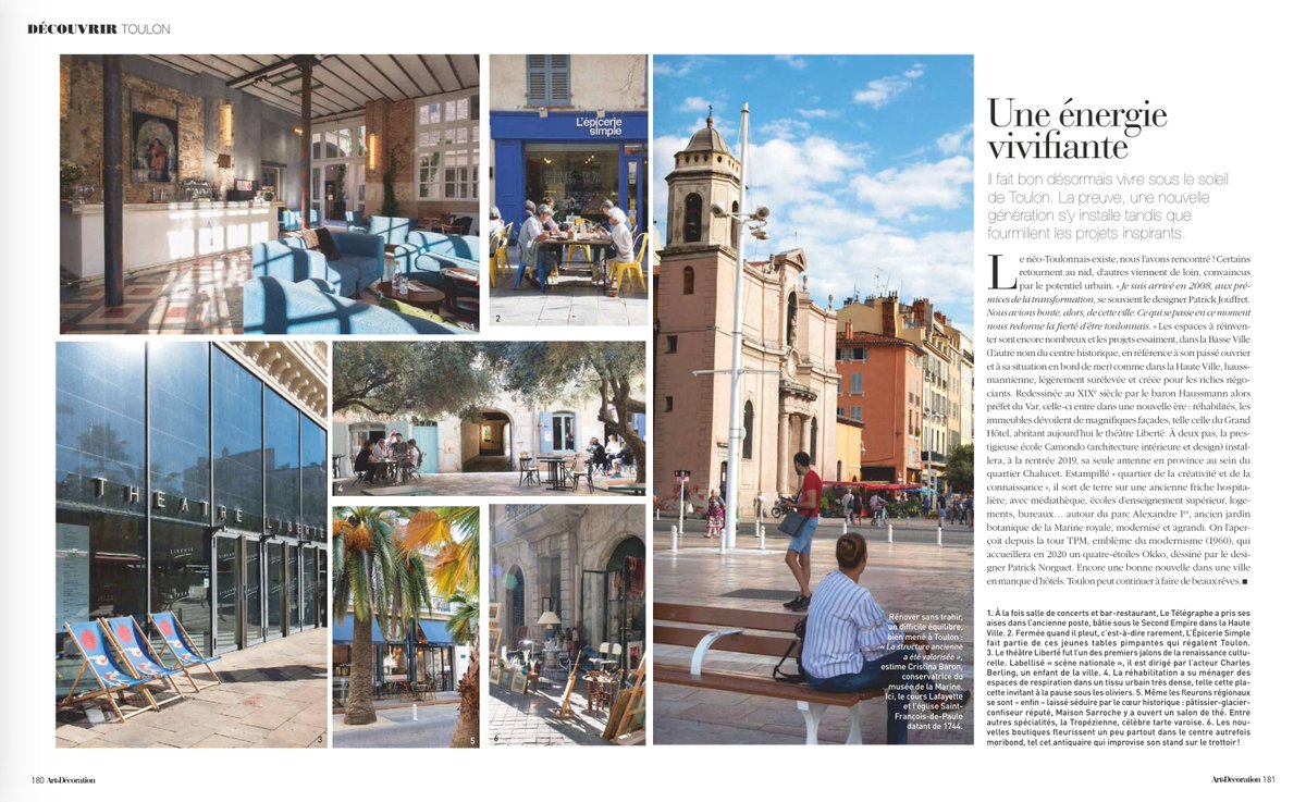 hubertfalco's tweet photo. ➡️ #Toulon à la une du magazine #ArtEtDécoration
Le mensuel national Art &amp; Décoration met à l'honneur notre belle @VilledeToulon et son renouveau dans un grand format de 14 pages paru dans le numéro d'Avril 2019 du magazine. A découvrir en kiosque dès à présent. https://t.co/cfku7BOmOW