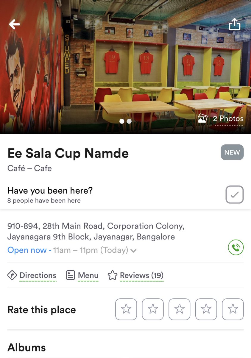 p_ivaturi's tweet photo. Maybe this restaurant should change it’s name to “Ee sala chombu namdhe” 😉 @RCBTweets @tv_rcb @BoldBrigade #playbold #playcold https://t.co/lDYVVZKtOp