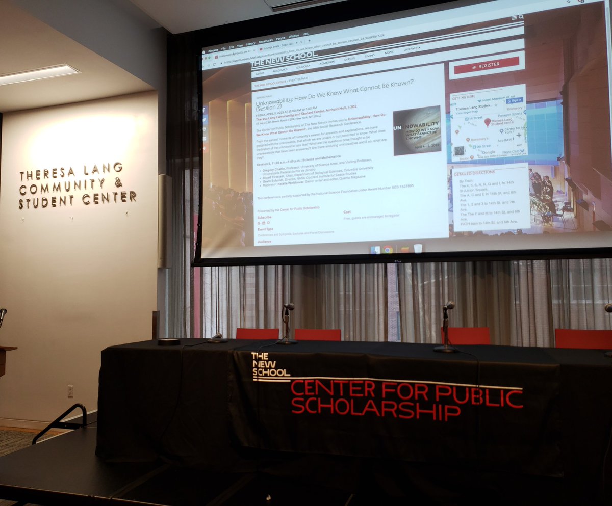 NewSchoolCPS's tweet image. Getting ready to start Day 2 of the #Unknowability Conference! Looking forward to seeing you all! #UnknowabilityConference #NSSR #TheNewSchool