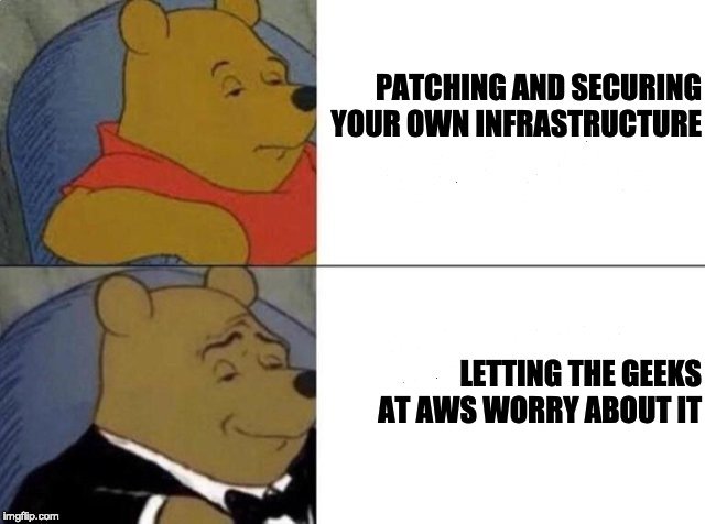 TheDembiDude's tweet photo. Hit my 5 year work anniversary @IDigLearning and need to convince myself I'm still young. Here's an @awscloud meme that the youth will definitely think is hilarious... https://t.co/2SHzC5HFaV