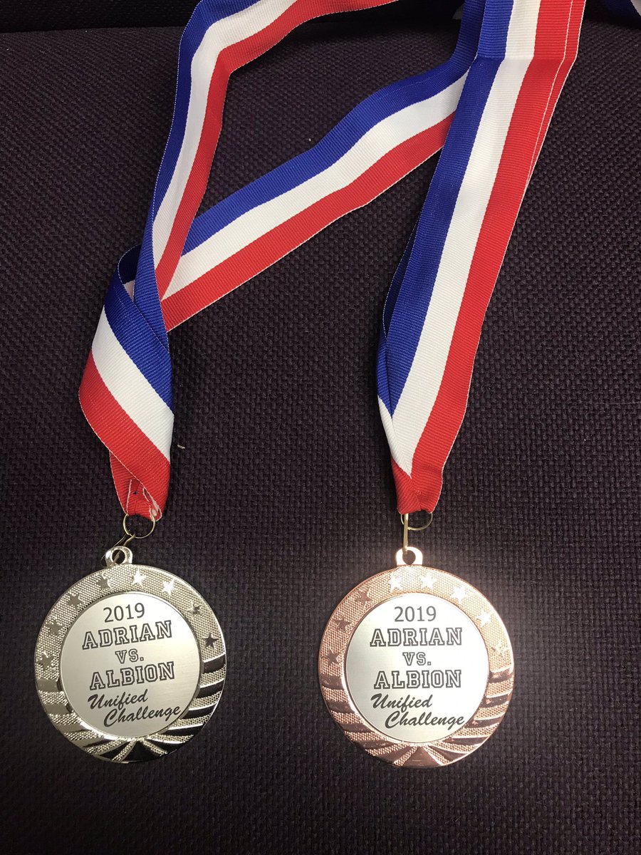 Medals are ready <a href="/ACSOCUS/">Adrian S.O. College</a> for Sunday’s first ever <a href="/gobrits/">Albion Athletics</a> <a href="/AdrianBulldogs/">Adrian College Athletics</a> <a href="/SpOlympicsMI/">Special Olympics MI</a> Unified Challenge!