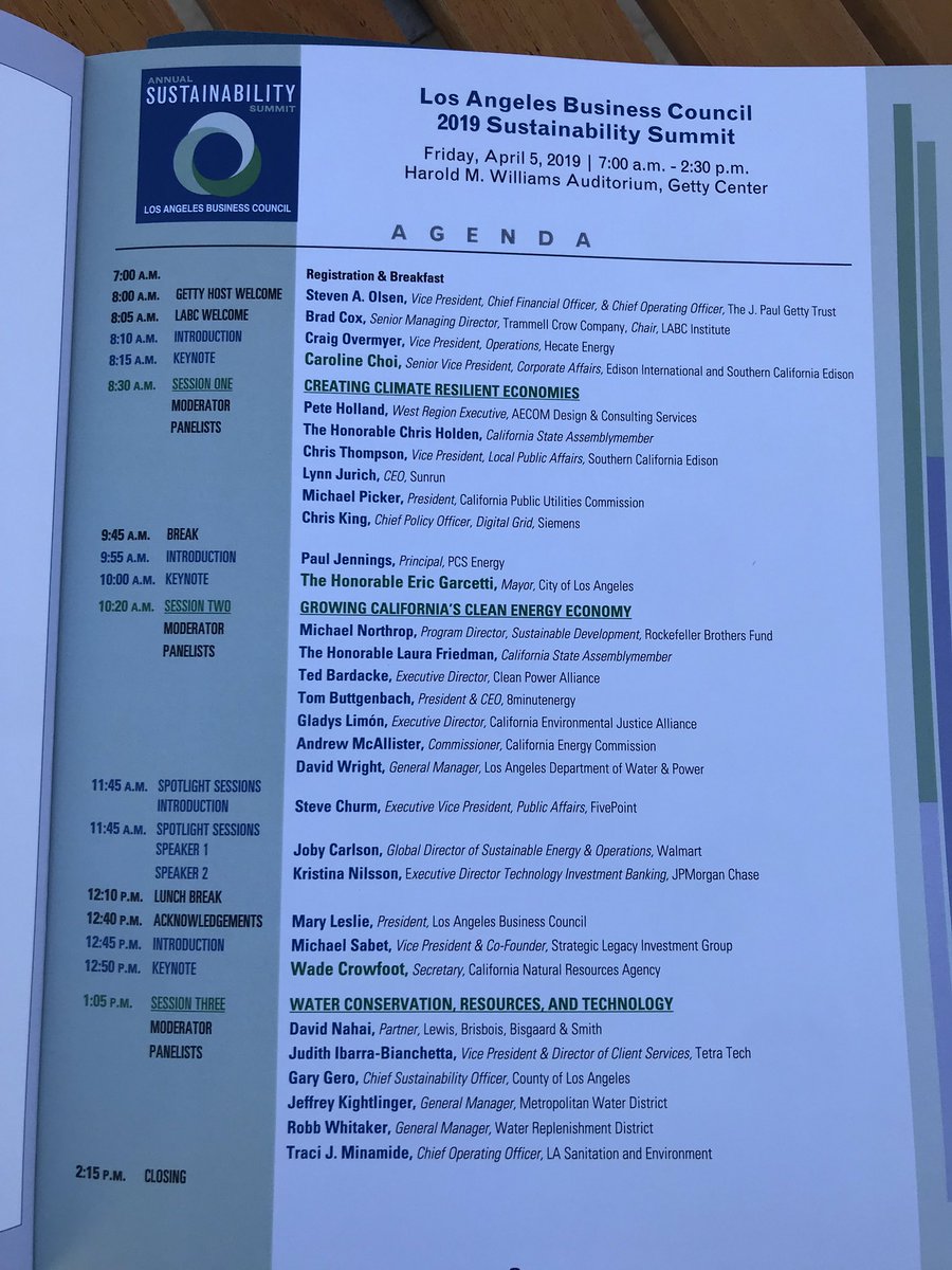 Excited to start off the day at the #LABCSummit19 to hear more about how California is working to become more resilient and sustainable