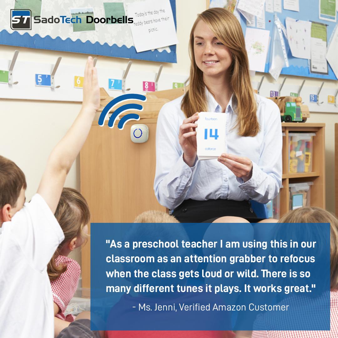 SadoTech's tweet image. Not just homeowners can make use of wireless doorbells. Many teachers nowadays maximize the advantages of a wireless doorbell for classroom management.