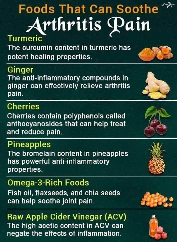 Do you suffer from Arthritis? Maybe these foods can help sooth the pain!