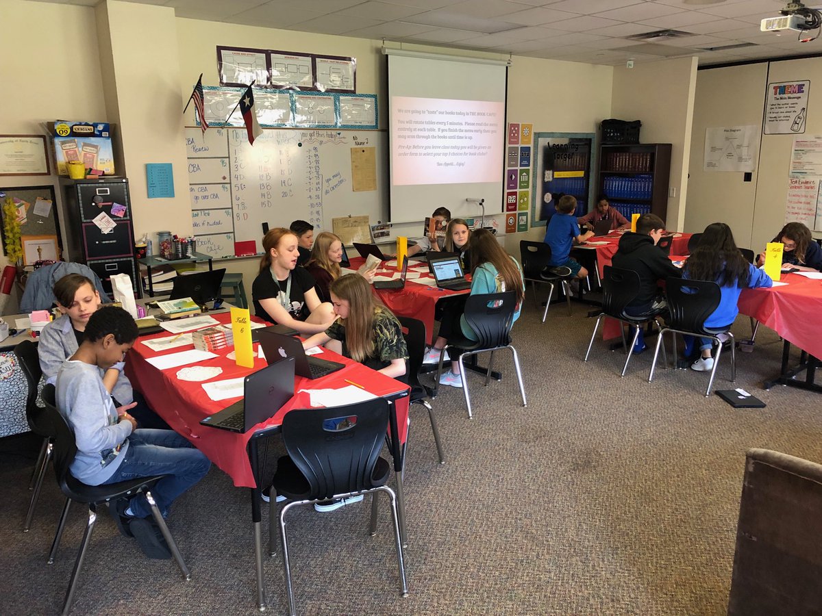 How fun is a book “tasting” first thing in the morning.  Ms. Foster’s students are sampling how they will read the next novel by developing their personal reading plan.