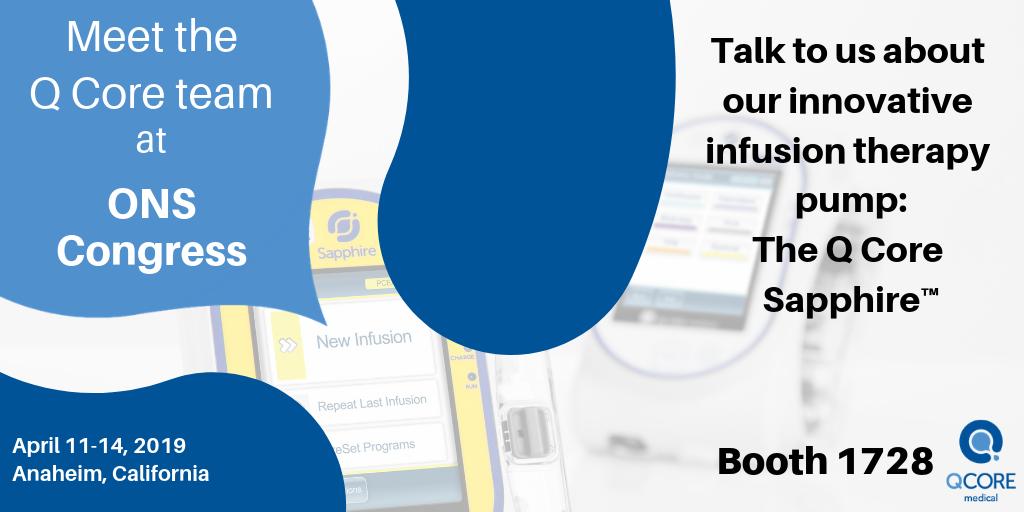 QCoreMedical's tweet photo. #Infusion needs in #oncology nursing are evolving. Sapphire’s innovative and intuitive infusion solutions for hospital and ambulatory are designed to meet all existing and future infusion needs. Meet us at #ONSCongress to learn more!
@OncologyNursing https://t.co/kf2tDDVY2O