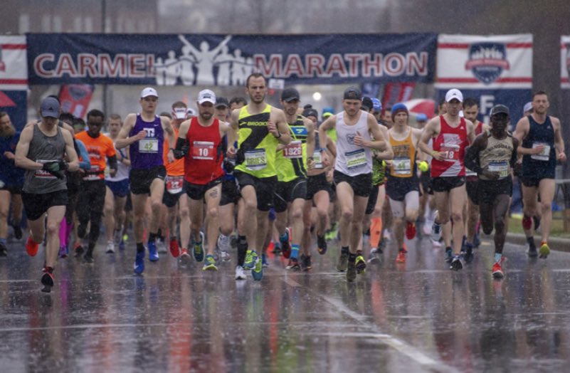 iugrad's tweet photo. 8th annual Carmel marathon in the books!  Challenging event with the rain but still over 3300 finished. https://t.co/lkwBf4SKg9