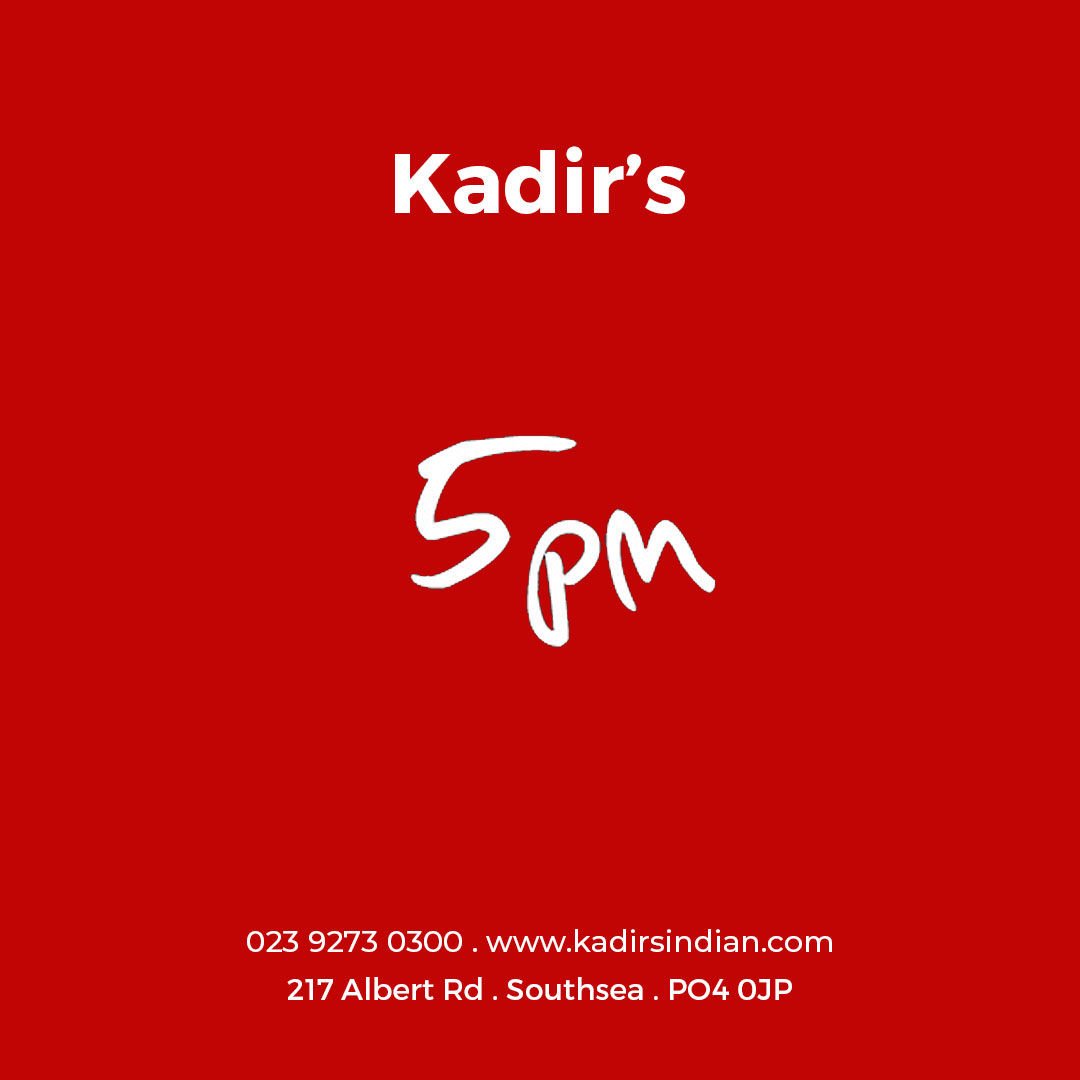 KadirsIndian's tweet photo. We are open from 5pm Mon - Sat and 4.30pm on a Sunday. Pop along to our restaurant on Albert Road or order from Takeaway.

#takeaway #restaurant #food #menu #tuesday #dinner #drinks #lovesouthsea #localfood #local #deliveroo #localbusiness #lovefood #pompey #indianrestaurant https://t.co/GoqZJ1bMAV