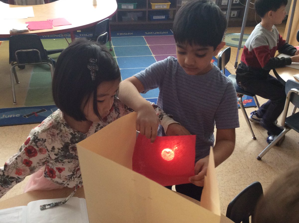 Busy scientists investigating which materials are transparent, translucent or opaque!