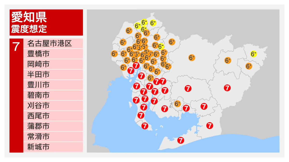 人が死なない防災 A Twitter まさか 南海トラフ巨大地震で危険な場所ワースト10 T Co Vnimsscwb3 愛知県 最大震度7 耐震性の高い建物も倒壊の恐れ 渥美半島 約m大津波 名古屋でも5m 濃尾平野水没のおそれ 人は1m津波で死亡率100