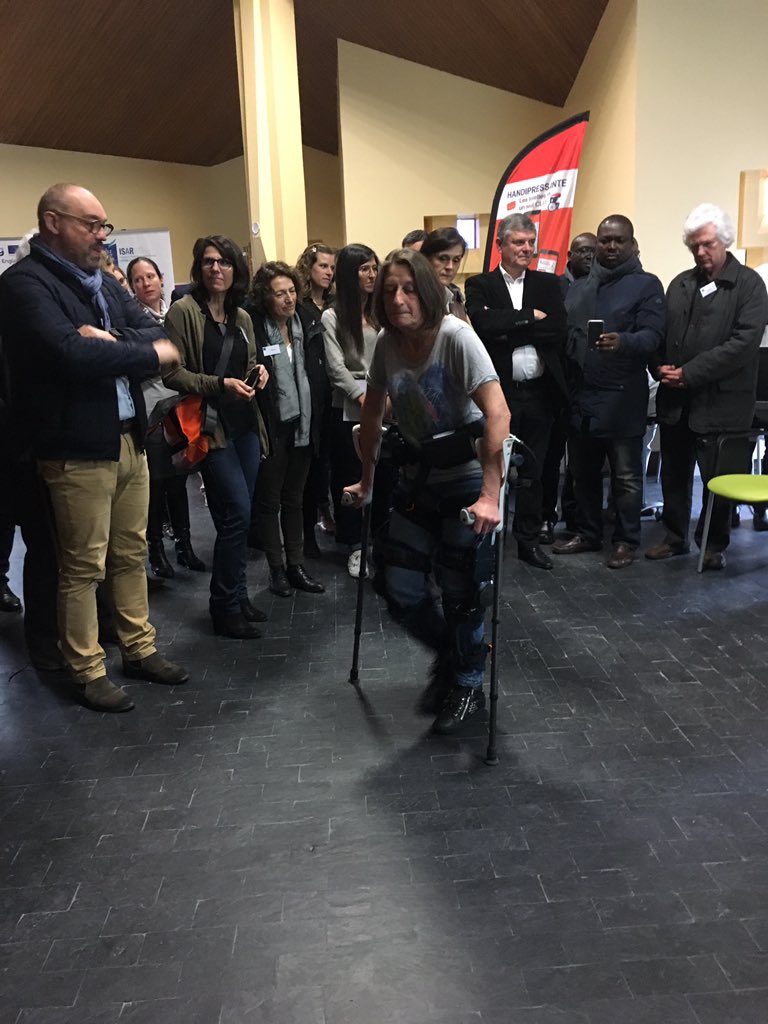LyGagnon7's tweet photo. Démonstration au Pôle Saint-Hélier à Rennes, de l’exosquelette de compensation #KEEOGO de l’entreprise québécoise @btemia_inc . Faire entrer l’innovation techno. dans le quotidien de la personne en situation de handicap pour plus d’autonomie. @Quebec_FR @btemia_inc @HelierPole https://t.co/xbdf6dpUU5
