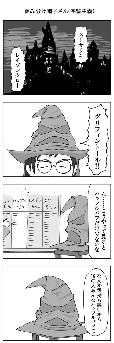 ハリーポッターでの組み分けの一コマwwwこんな組み分け帽いややwww