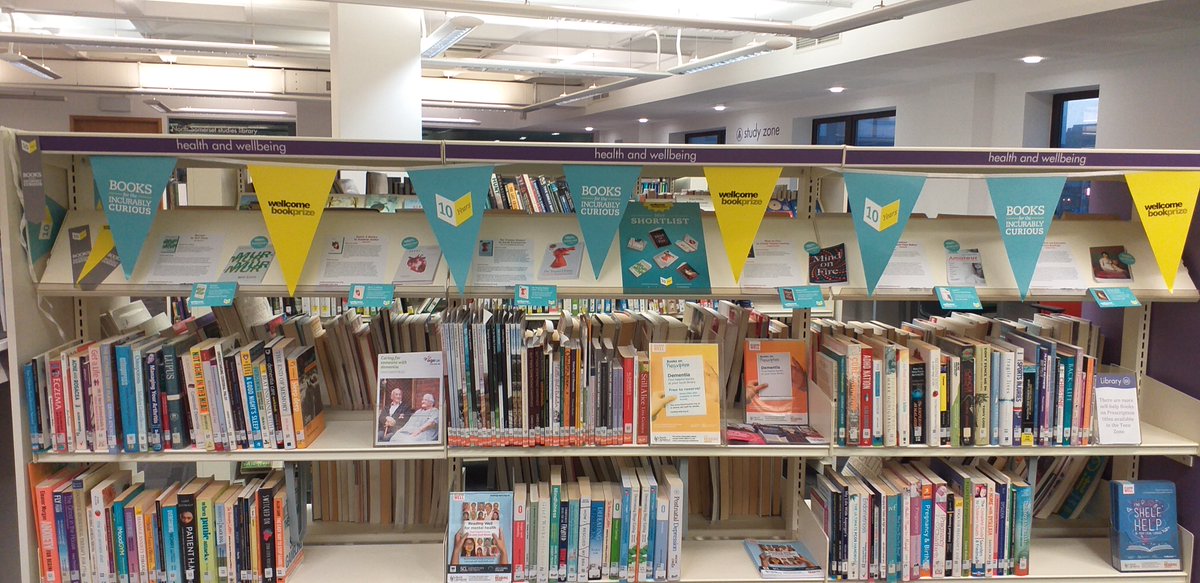 NSomLibraries's tweet photo. Are you incurably curious? #Weston Library have just the thing -their @wellcomebkprize #curiousdisplay, featuring a host of books examining health and illness as part of the 10th anniversary of the prize - winner announced tomorrow! @readingagency #WBP2019 https://t.co/4hVxf3Y333