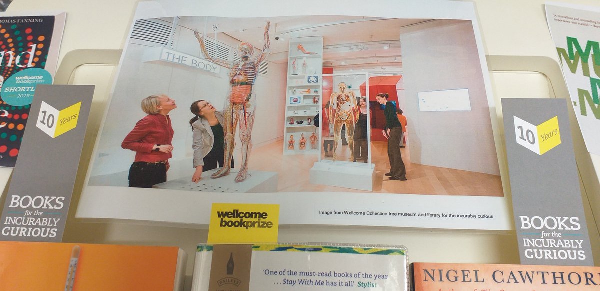 NSomLibraries's tweet photo. Are you incurably curious? #Weston Library have just the thing -their @wellcomebkprize #curiousdisplay, featuring a host of books examining health and illness as part of the 10th anniversary of the prize - winner announced tomorrow! @readingagency #WBP2019 https://t.co/4hVxf3Y333