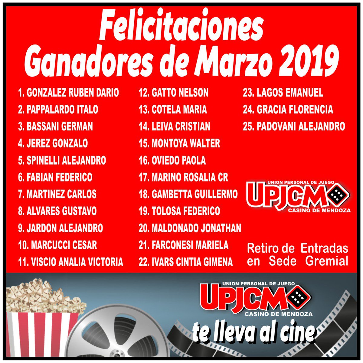 UPJCMoficial's tweet photo. UPJCM te lleva al cine!!!
Más de 500 entradas sorteadas 
#Ganadores mes de marzo 👇 https://t.co/3XLtFzyYye