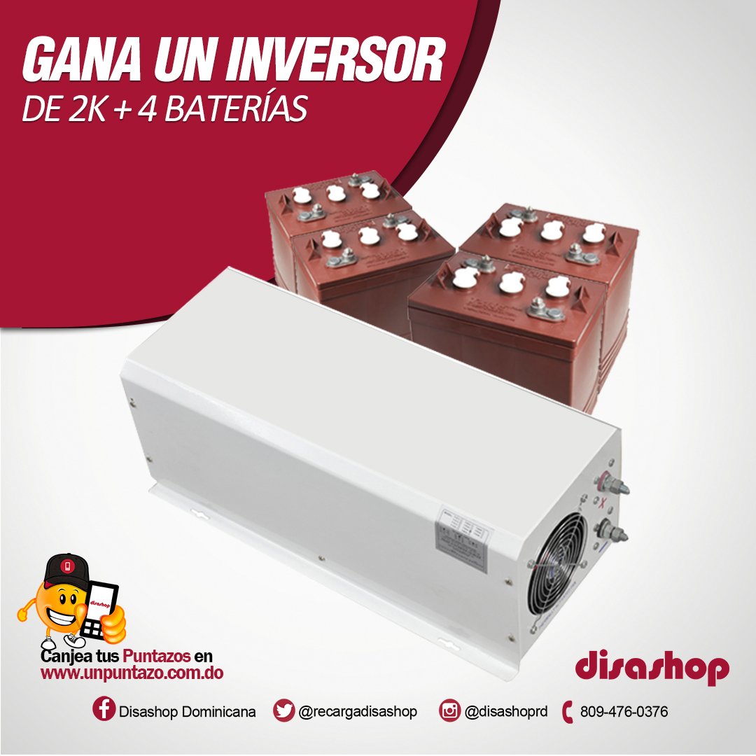 Canjea tus Puntazos en este mes y gana un "Inversor de 2K + 4 Baterías"