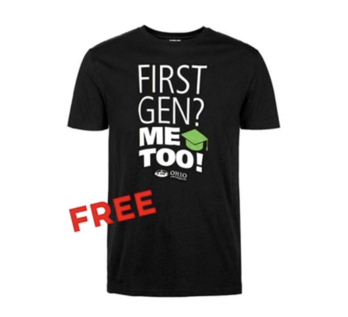 WeAreFirstOU's tweet photo. Stop by the Allen Center in Baker Center today for your FREE FirstGenMeToo T-shirt. #firstgenfridays https://t.co/XuKvVGmnhc