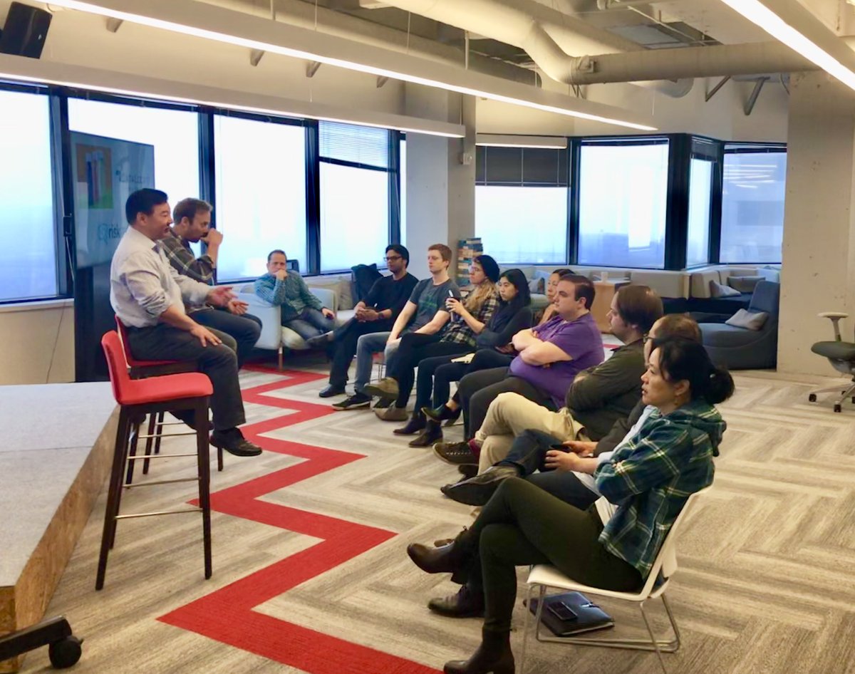 TMobileAccel's tweet photo. The Cohort 6 teams are hearing from @riskgenius and @datalocker to learn about the all important go-to-market strategy, plus examples of listening to customer feedback and making necessary pivots. #CorporateAccelerator https://t.co/hHfWc73SKv