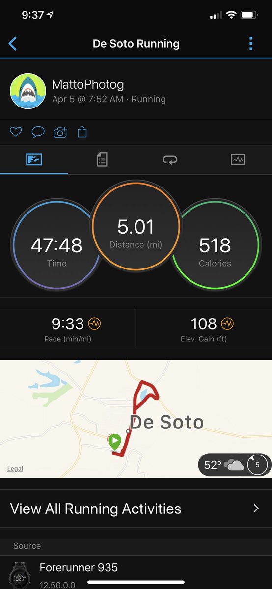 Mattophotog's tweet photo. Early morning 5 miler before spending the day at Dr. appointments for my son. #CureDMD #Run4Brandon https://t.co/JSptcczowE