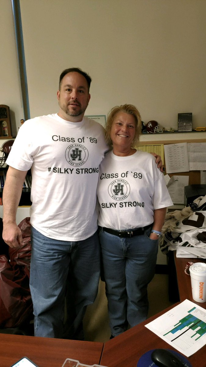 JHHSFootball's tweet photo. Support #silkystrong and order your shirt.  Will personalize class or group. Thank you Mrs Glahn for doing this.  Once a Judge always Judge. DM me with orders or questions. @HandleyJudges @MikeDufrene30 @HandleyLC @_jordanjackson2 https://t.co/SSobLCUURU