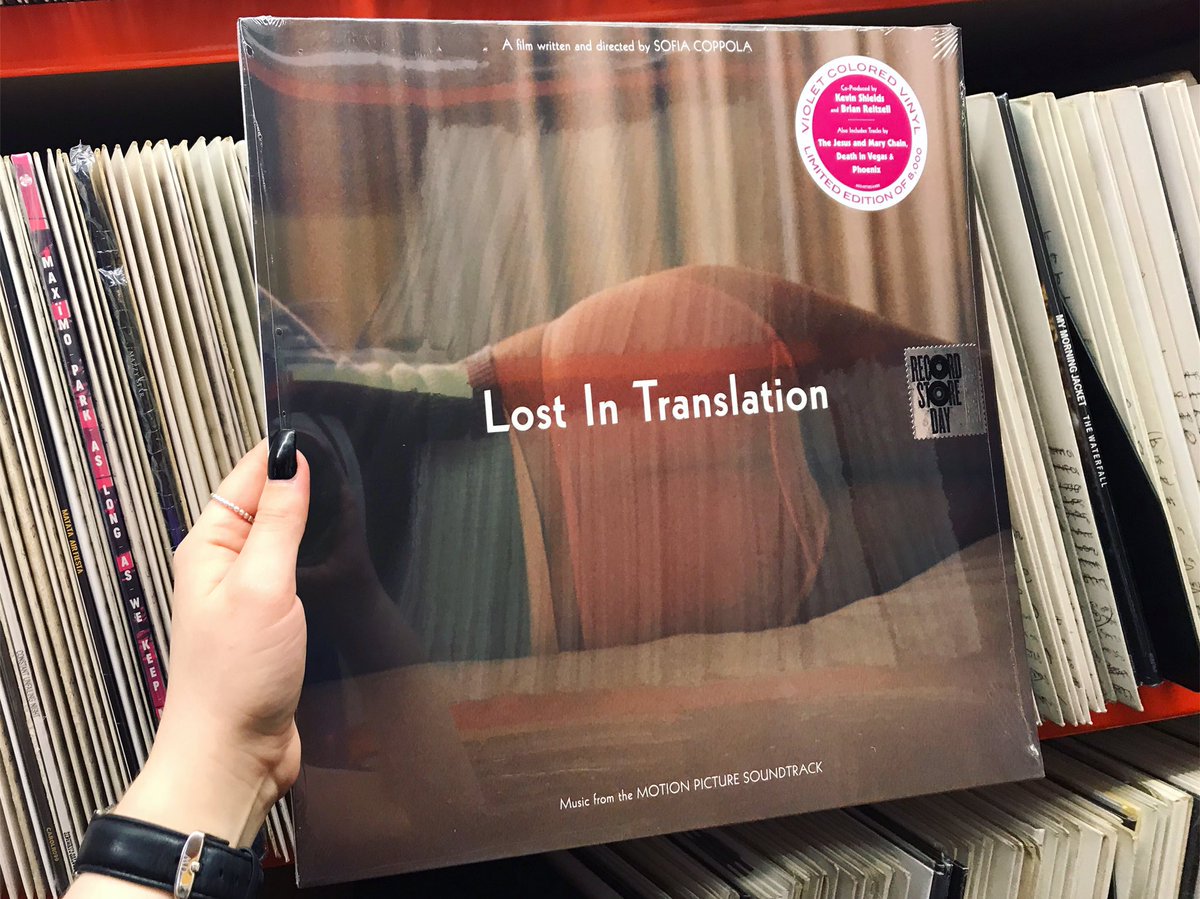 Record Store Day UK sur : "Soundtrack to the 2003 Academy Award nominated film Lost in Translation will be released on limited edition violet vinyl. Features songs by My Valentine,