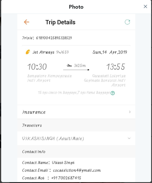 ImVikash18's tweet photo. My ticket has been cancelled by @jetairways side. Please look into the matter and refund my money back as soon as possible to make future transaction. @happyeasygo . https://t.co/3Mfoo8WjLC