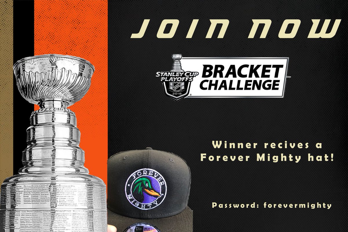 We are creating a bracket challenge on NHL.com! The winner receives one of our new hats and a special place in our hearts!

Sign up with the link below. You'll have to create an NHL.com account.

Password: forevermighty

bracketchallenge.nhl.com/leagues/foreve…