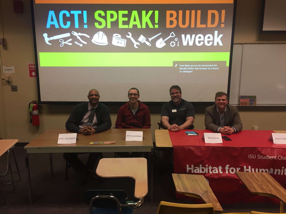 Thank you so much to our panelists for an insightful discussion on the affordable housing crisis! And thank you to everyone who attended! #ActSpeakBuildISU