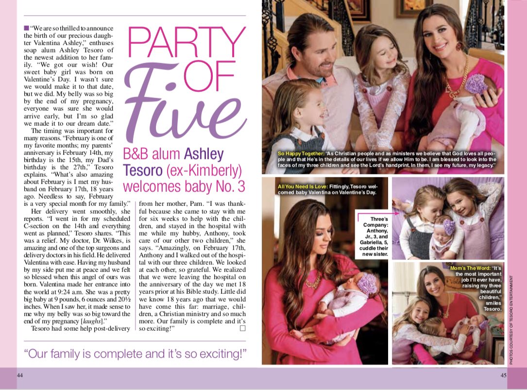 ashleytesoro's tweet photo. Excited to be featured in #SoapDigestMagazine this week! https://t.co/DxLuf17Ced