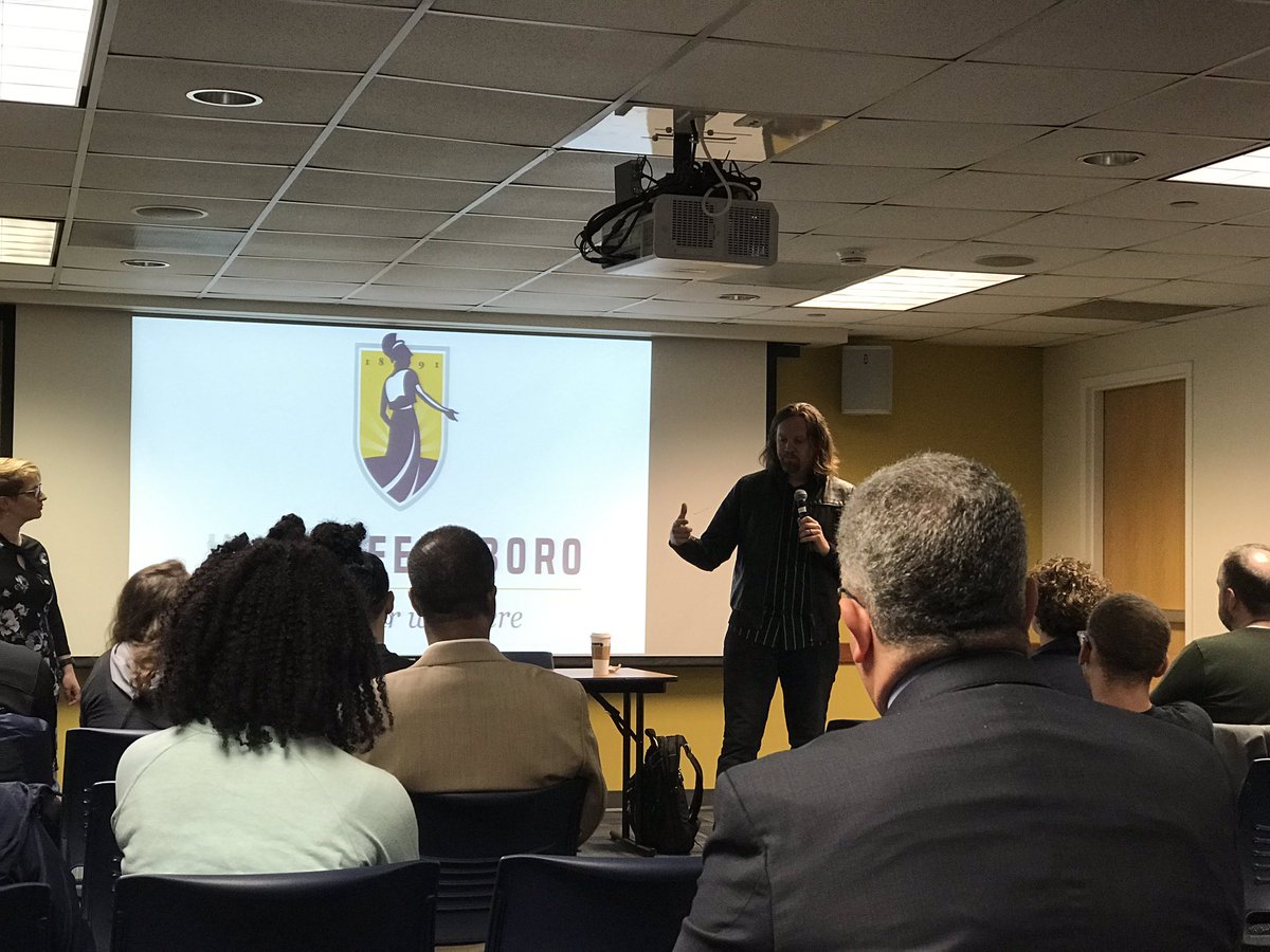 In EUC listening to filmmaker Of documentary “Unlikely” on higher education &amp; student access - So now what <a href="/UNCG/">UNCG</a>? <a href="/UNCGHRL/">UNCG HRL</a>