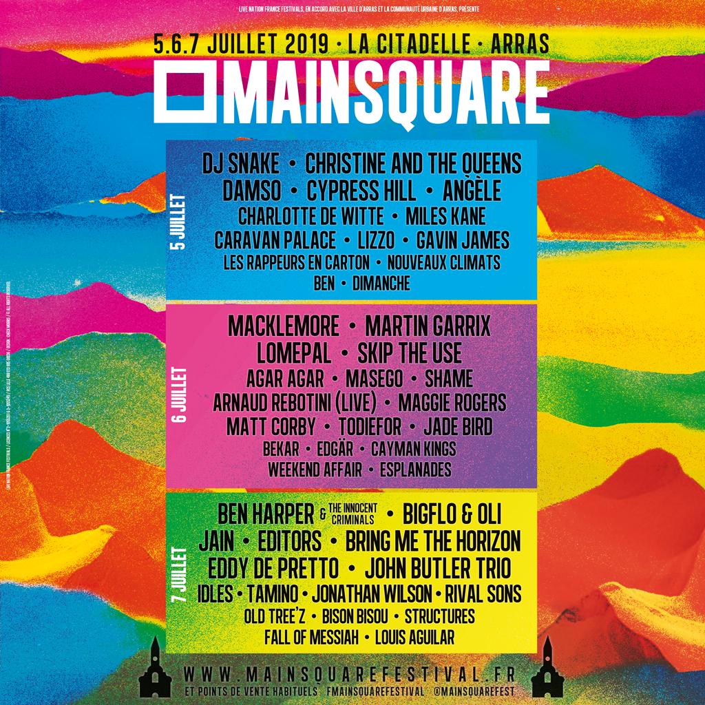 RÃ©sultat de recherche d'images pour "mainsquare lineup 2019"