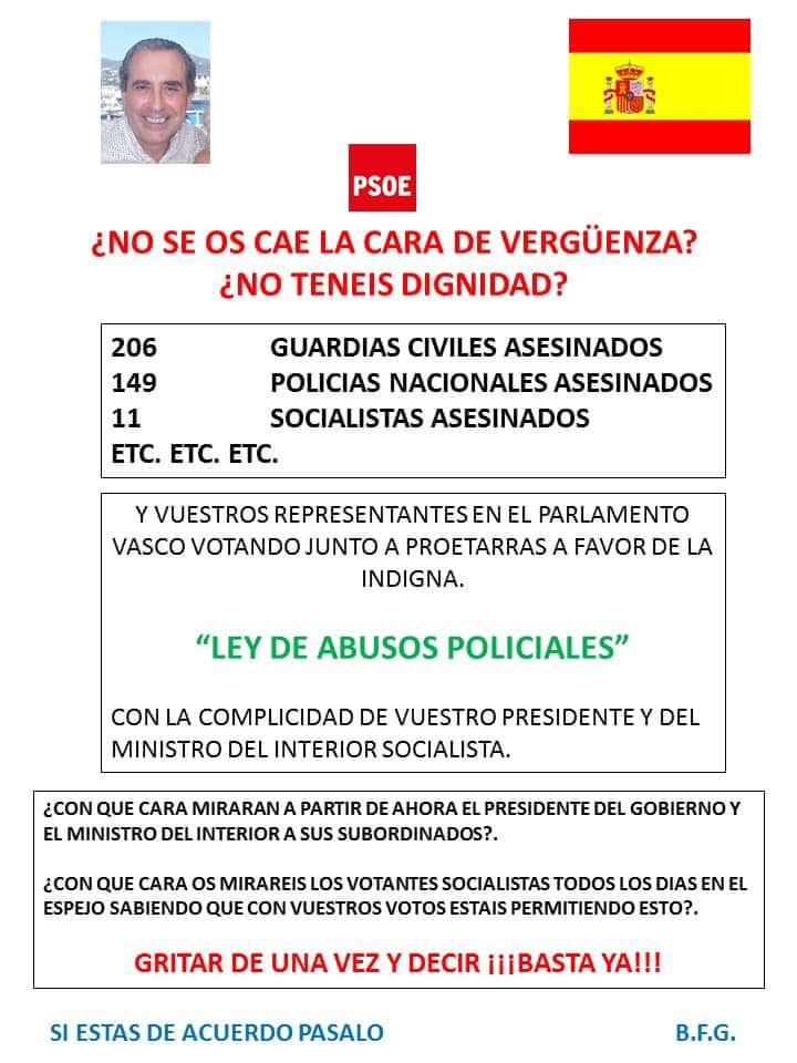 JosAArias1's tweet photo. NO le da vergüenza Sr. @sanchezcastejon .
No les da vergüenza Srs. del @PSOE .
Todo x la pasta. Todo x la poltrona y los privilegios.
El 28 A nos vemos en las urnas.
#EquiparacionYA #ILPJusapol 
#6AbrilMadrid @JupolNacional 
@jucilnacional @AFAPOL_ 
@jusapol https://t.co/96wAb9gy1y