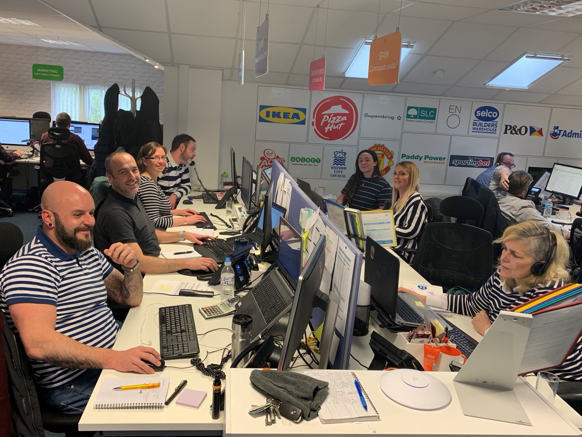chloetextlocal's tweet photo. The sales and customer service team here at @Textlocal have banded together to introduce matching outfits on a Friday! (what I really mean is that I have enforced this on everyone and they all hate me for it) 
This week was stripey Friday - what shall we do next week? https://t.co/b1v5DjV4kN