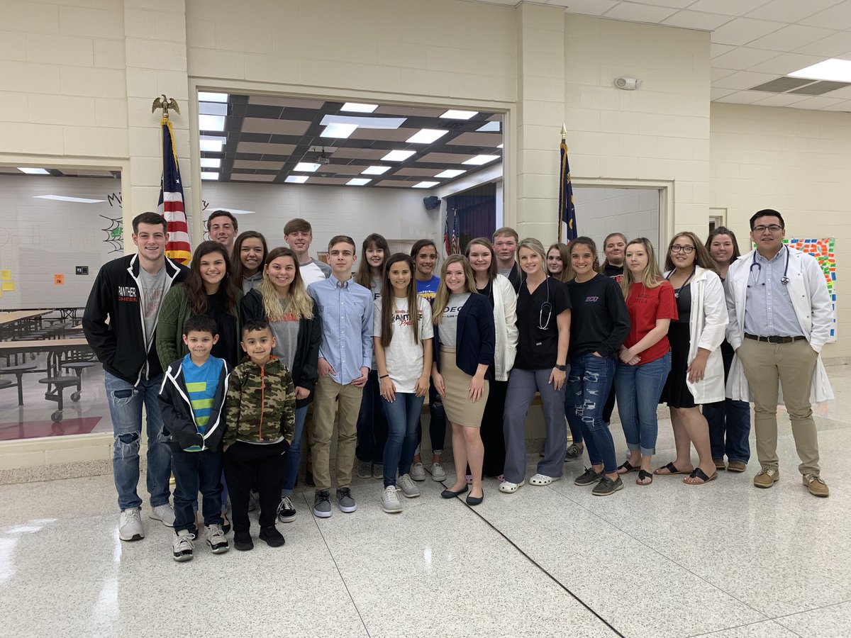 North Johnston High students helped with career day at Mirco Elementary. Great job promoting hard work and big goals to the fourth and first graders! #nojofamily  <a href="/NJHS_Panthers/">North Johnston High</a>