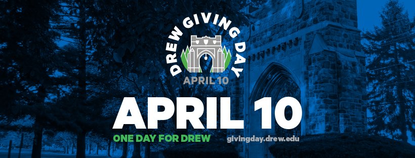 DrewAlumni's tweet photo. Drew Giving Day is next week! 

Check out some of the social media challenges we'll be running on April 10: https://t.co/FCCVm15Hs6

#DrewU #DrewidsGive https://t.co/Q6hQlQ81Za