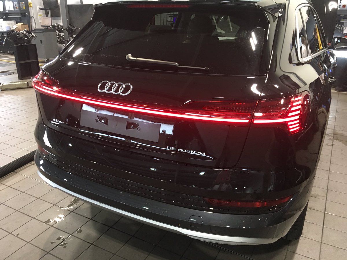 jdBathAudi's tweet photo. Arrived today! Our first full electric e-tron, just topping up with charge ready for the weekend, on the road from tomorrow https://t.co/yH0Ah4TXC1