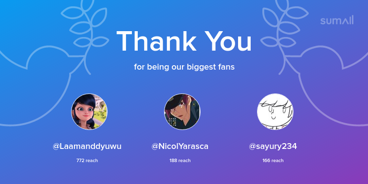 FoxyTheSwagger's tweet photo. Our biggest fans this week: @Laamanddyuwu, @NicolYarasca, @sayury234. Thank you! via https://t.co/q4UmktXcIq https://t.co/cNai7Jz9BD