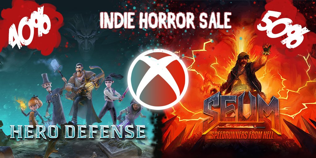 HeadupGames's tweet photo. Welcome to the #XboxOne Indie Horror Sale! Get #HeroDefense 40% off https://t.co/f4poBfQuzv and #Seum 50% off https://t.co/mvT7LeCmB5 for a few days only! #indiehorrorsale @PineStudioLLC https://t.co/XjDkHWGrbx