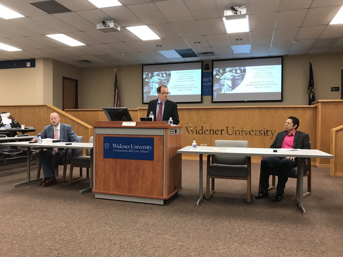WidenerJournal's tweet photo. Second Panel: Search incident to arrest with Professor Stephanie Jirard and Attorney Brian McNeil, with Professor Randy Lee moderating https://t.co/Dg4Jirwfku