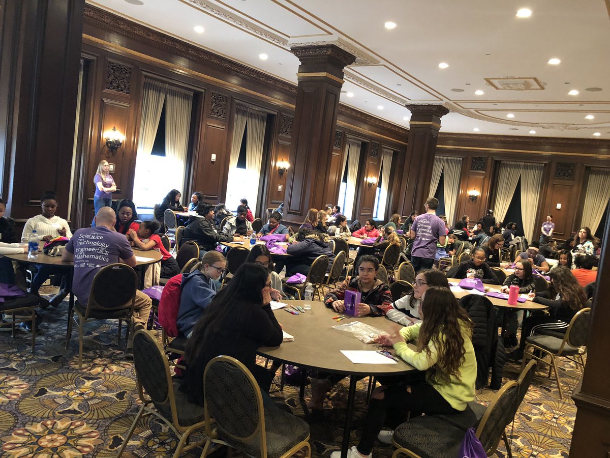 iheartCLEVE's tweet photo. #GEGirls ending event at @clevelandstate We’re building launchers &amp; touring the beautiful campus! #AdvancingFutures @currentbyge @GELighting https://t.co/n5flukIbRm