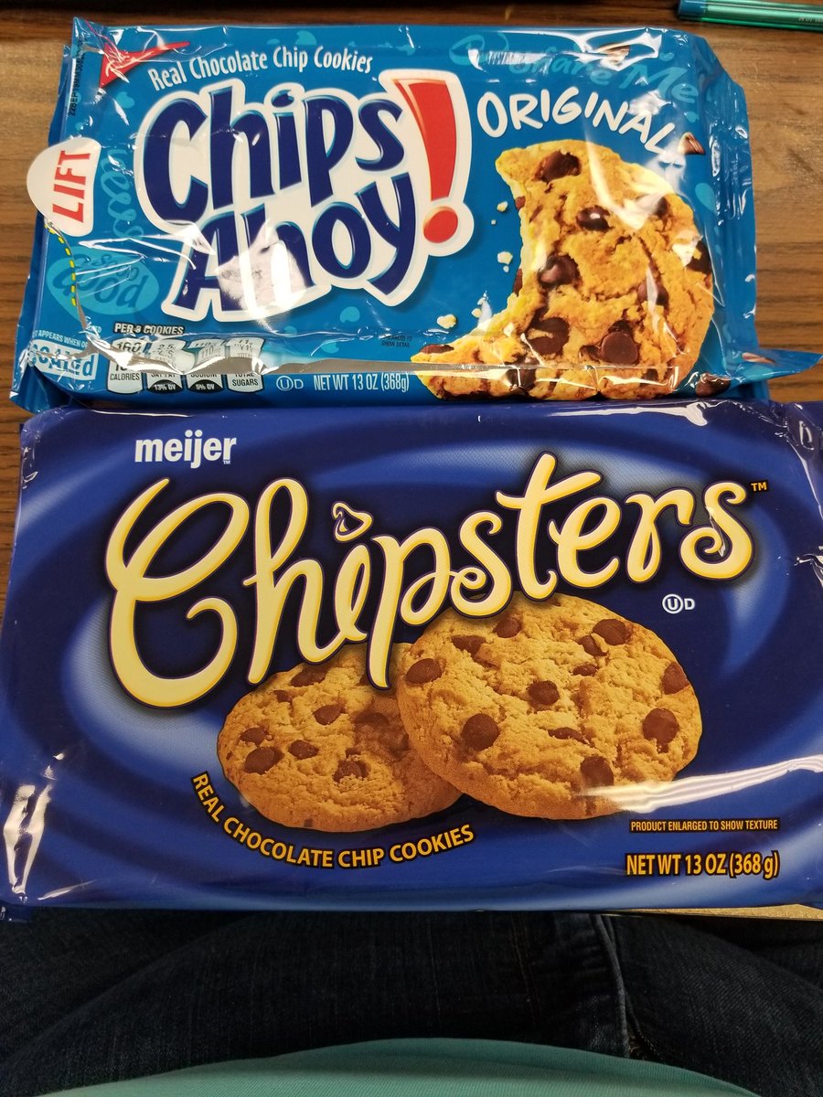 GPSmath's tweet photo. Is there a difference in the # of chocolate chips in name brand vs. store brand? Come to AP Stats to find out! https://t.co/YZlDiLqJ1u