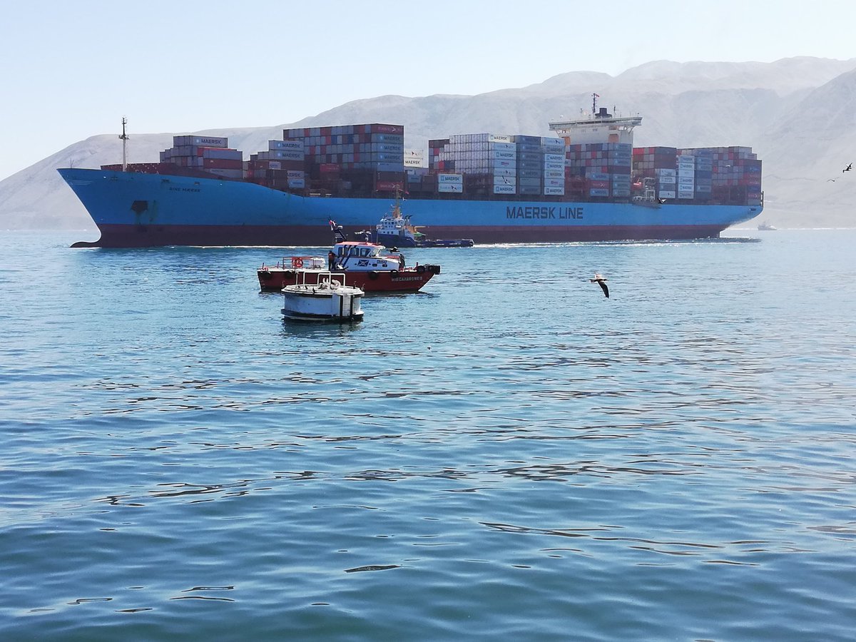 robgom7329's tweet photo. Maniobras de atraque MN SINE MAERSK, Sitio N°4 @ITI_Iquique, @PortalPortuario https://t.co/89cHdcCn9l