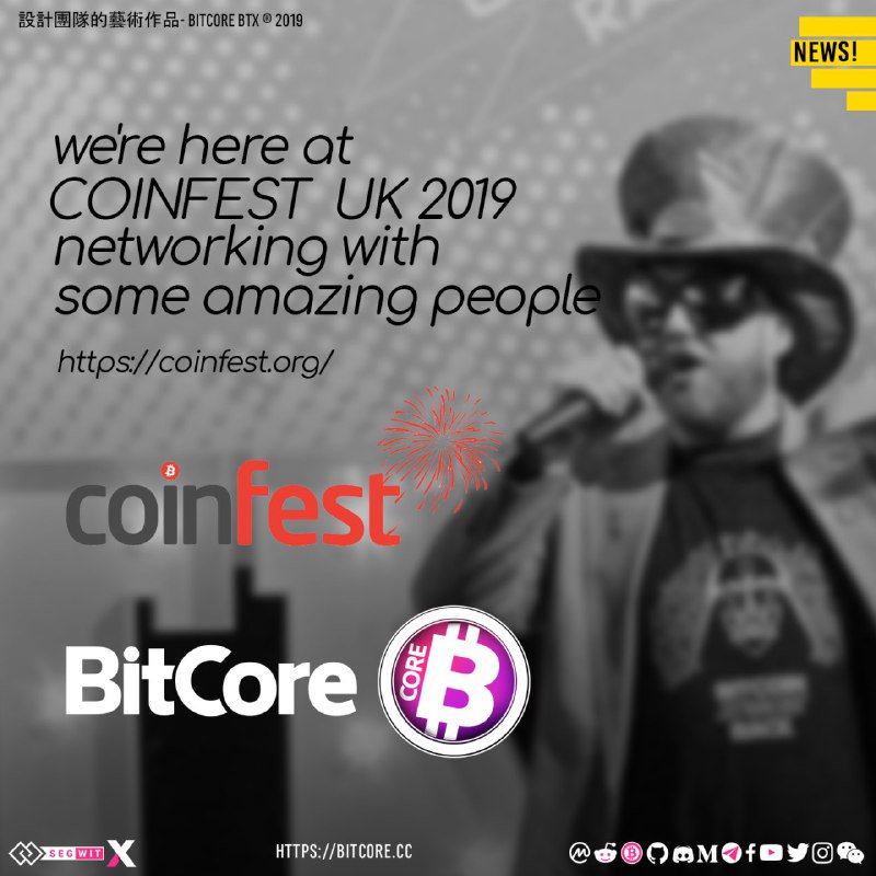 Bitcore_BTX's tweet photo. Awesome day at Manchester and we're here at @CoinFestUK networking with some amazing people Looking forward to meeting more new faces today and tomorrow
Learn more about #BitCore you should go visit #CoinFest in Manchester UK's premier #blockchain event
#crypto #CF2019 #bitcoin https://t.co/JjBMQvQRyi