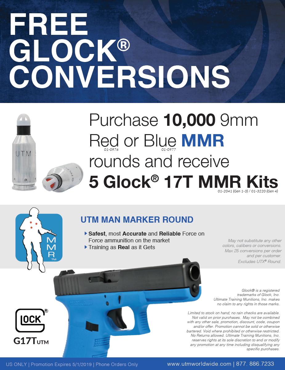 Promotion #3 FREE Glock 17T MMR Conversions with Ammo purchase. Expires 5/1/19 #utm #utmar15conversion #utmglock17conversion #utmglock17tconversion #utm556mmr #utm9mmmmr #ultimatetrainingmunitions #forceonforce #training #realitybasedtraining #btitactical